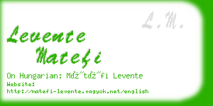 levente matefi business card